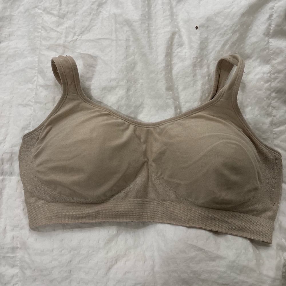 Truekind ComfortFit Seamless Wireless Bra — Light Taupe Large